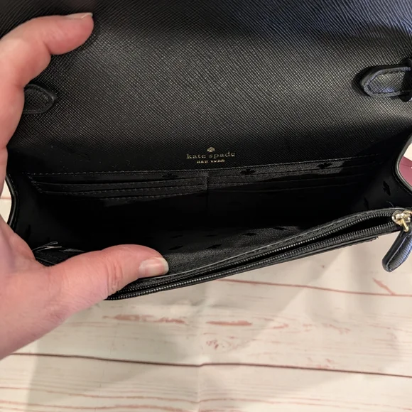 🎉 SALE 🎉 NWT Kate Spade Tinsel Flap Crossbody Convertible Clutch Glitter - Picture 5 of 16